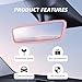 Tioollev Car Rear View Mirror Protector Frame, Silicone Auto Rearview Edge Protection Cover Compatible with Model 3 Model Y, Interior Rear View Trim Frame Decoration, Car Accessories (Pink)