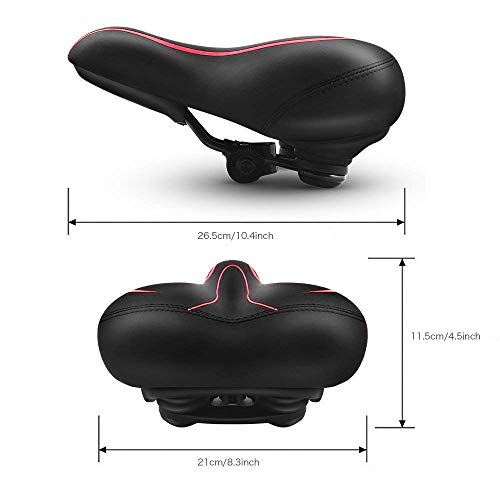 BLUEWIND Bike Seat, Most Comfortable Bicycle Seat Memory Foam Waterproof Bicycle Saddle - Dual Shock Absorbing - Best Stock Bicycle Seat Replacement for Mountain Bikes, Road Bikes-Red