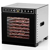 Prenafla Food Dehydrator, 8 Stainless Steel Trays, 4.9ft² Drying Space 400W