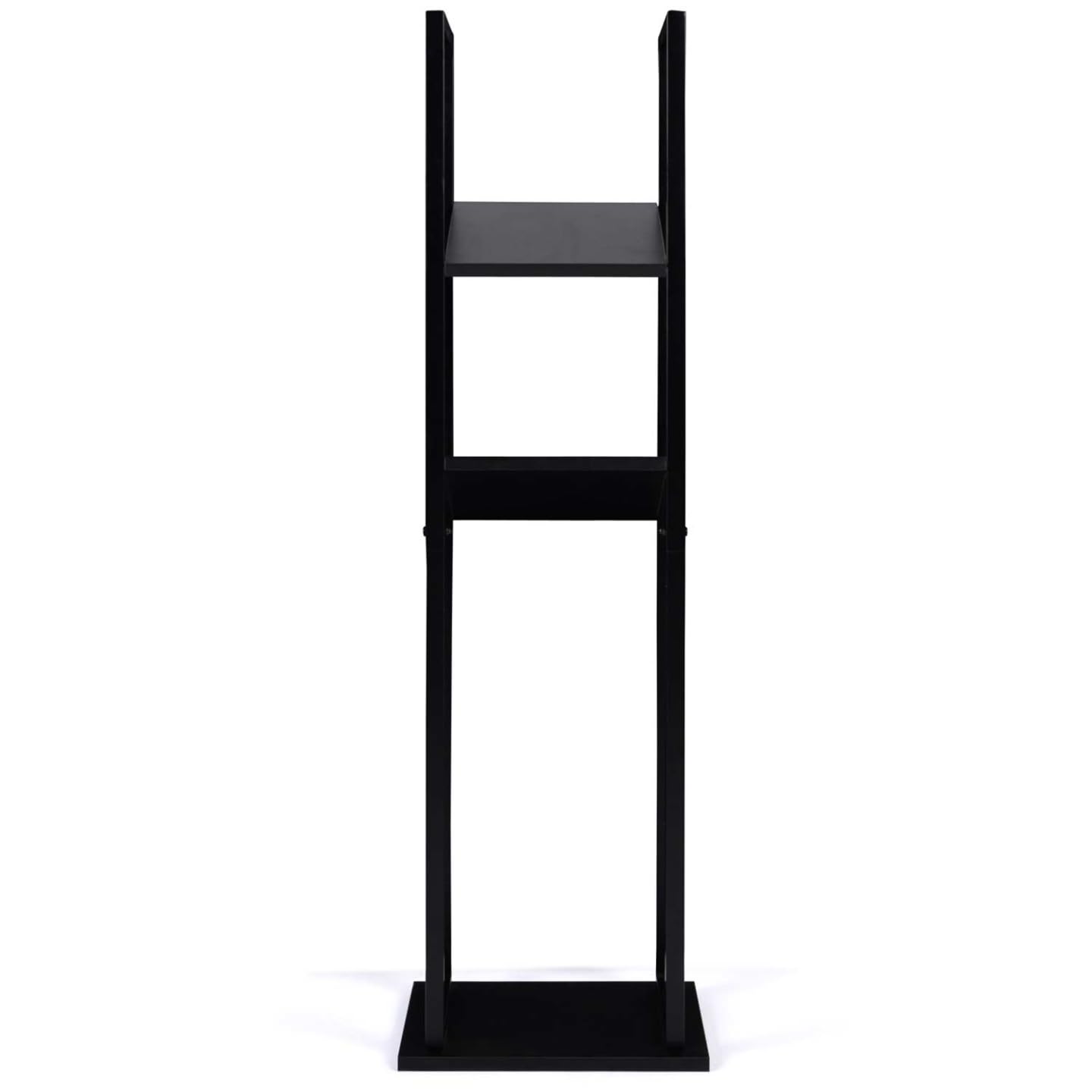 IDMarket - Range bûches Vertical Acier Noir avec 2 étagères H.112 CM pour cheminée