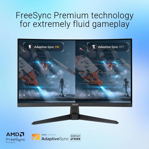 Image of ASUS TUF Gaming 27 inchCurved Monitor, FHD 1080p, 180Hz, 1ms (GTG), VA Display, 1500R Curvature, FreeSync, Extreme Low Motion Blur Sync, HDR Technology, DisplayPort, Dual HDMI, Height Adjustable