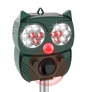 Tiervertreiber Ultraschall Solar, Korostro Katzenschreck Tiervertreiber Wasserdichte Einstellbarem Solar Batteriebetrieben, Breite Abdeckung für Katzen/Vögel/Waschbären/Draußen/Rasen/Bauernhof/Garten