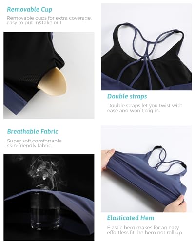 Image of RUNNING GIRL Sports Bras for Women,Padded Sports Bra Tank Top Sexy Crisscross Back High Impact Longline Workout Yoga Bra
