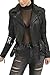 Produktbild trueprodigy Casual Damen Marken Lederjacke Echt Leder Damenjacke Cool Stylisch Vintage Sportlich Und Slim Fit Jacke Für Frauen, Farben:Schwarz Shiny, Größe:L