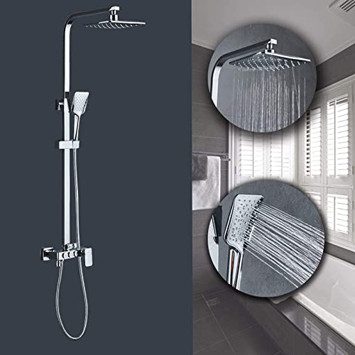 Système de douche avec pommeau carré 8 pouces et mitigeur mural