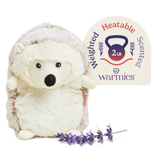 Image of warmies Microwavable & Weighted Stuffed Animals, Hedgehog - Heated Stuffed Animal Plushie for Warmth & Comfort - Cute Soft Plush Toys for Adults & Children (Boys, Girls, Babies & Toddlers)
