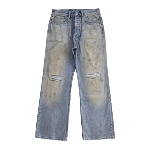 Red Tornado Mud Stained Flare Denim Pants