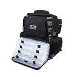 Mayhem Bait Co. Premium Fishing Tackle Backpack with (4) 3700 Organizer Trays, Tackle Box Organizer Bag