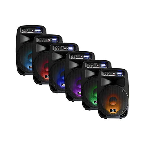 Proreck Dance 12 Portable 12-Inch 1000 Watts 2-Way Powered Pa Speaker System Combo Set With Bluetooth/Usb/Sd Card Reader/Fm Radio/Remote Control/Speaker Stand For Party Dj Wedding Meeting thumb #2