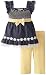 Little Lass Little Girls' Smocked Denim Top with Printed Legging Set