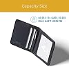 Allett Hybrid Card Wallet & Pen Bundle | Onyx Black, Leather, RFID Blocking, Vertical Layout | Slim, Minimalist, Bifold, Card Holder, Water Resistant | Holds 3-10+ Cards, Cash | Stainless Steel Pen
