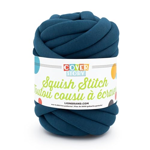 Lion Brand Yarn Cover Story Squish Stitch, Blanket Yarn, Mallard, 1 Pack