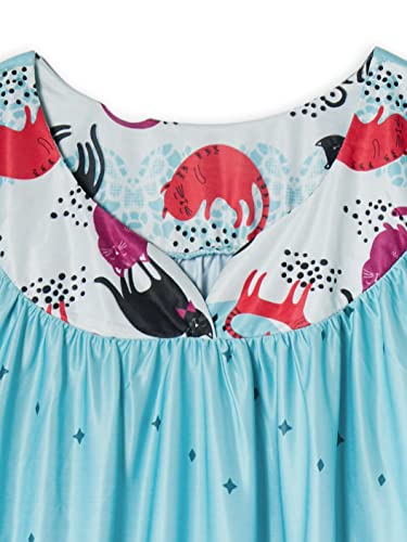 Image of AmeriMark Casual Women's Patio Muumuu House Dress Loose Comfortable Short Sleeve Sun Dress Lounger Gown Sleepwear for Ladies