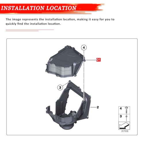 Image of 64119216222 Blower Motor Housing Cover w /Filter for BMW F10 F01 F02 F06 F12 F13 F18 F07 F04 528i 535d 535i 550i 640i 650i 740i 740Li 750i 750Li 760Li M5 M6, Replaces 64116987597 64116987593