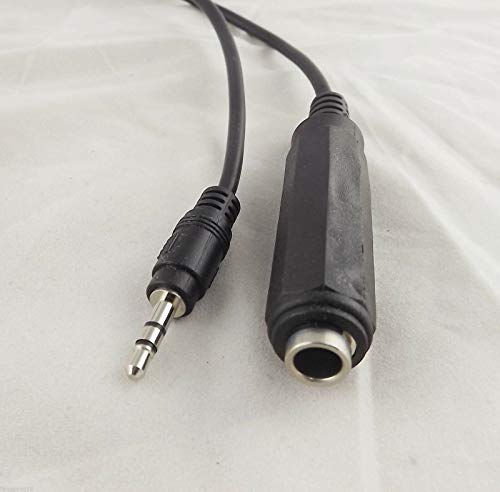 Cable conector audio 3.5mm macho a Jack 6.35mm hembra 5FT miniatura 2