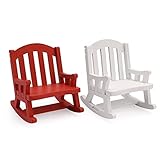 Gukasxi 2 Pcs Chaise berçante Miniature de Maison de poupée 1:12 Échelle Miniature Faut...