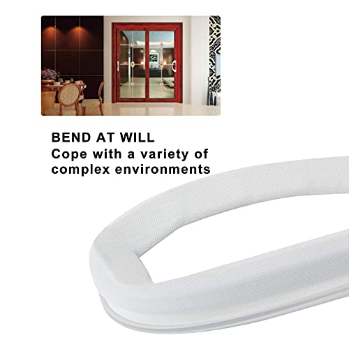Kerf Weather Seal Stripping 3 Pcs 84 Inch White Resilient Pu Foam Door Weatherstrip Seal, Ideal For Various Doors With Slot, Total 21 Ft #TOP4
