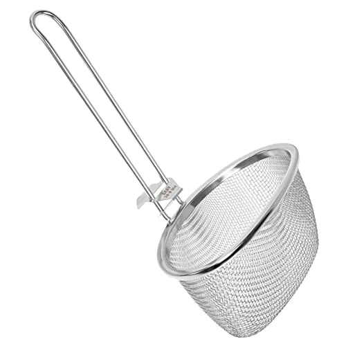 DINHEAROM Stainless Steel Hot Pot Strainer Spoon Lightweight and Portable Food Strainer with Non Slip Handle for Frying Cooking and Enjoying Ramen Noodles