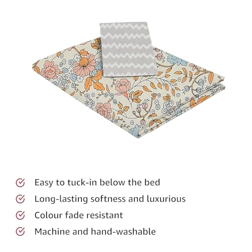 Image of IVAZA Ezyption Cotton Soft and Warm Mix N Match Bedsheet Set for Single Size Bed Soft Durable bedsheet with1 Pillow Cover Pink Rose
