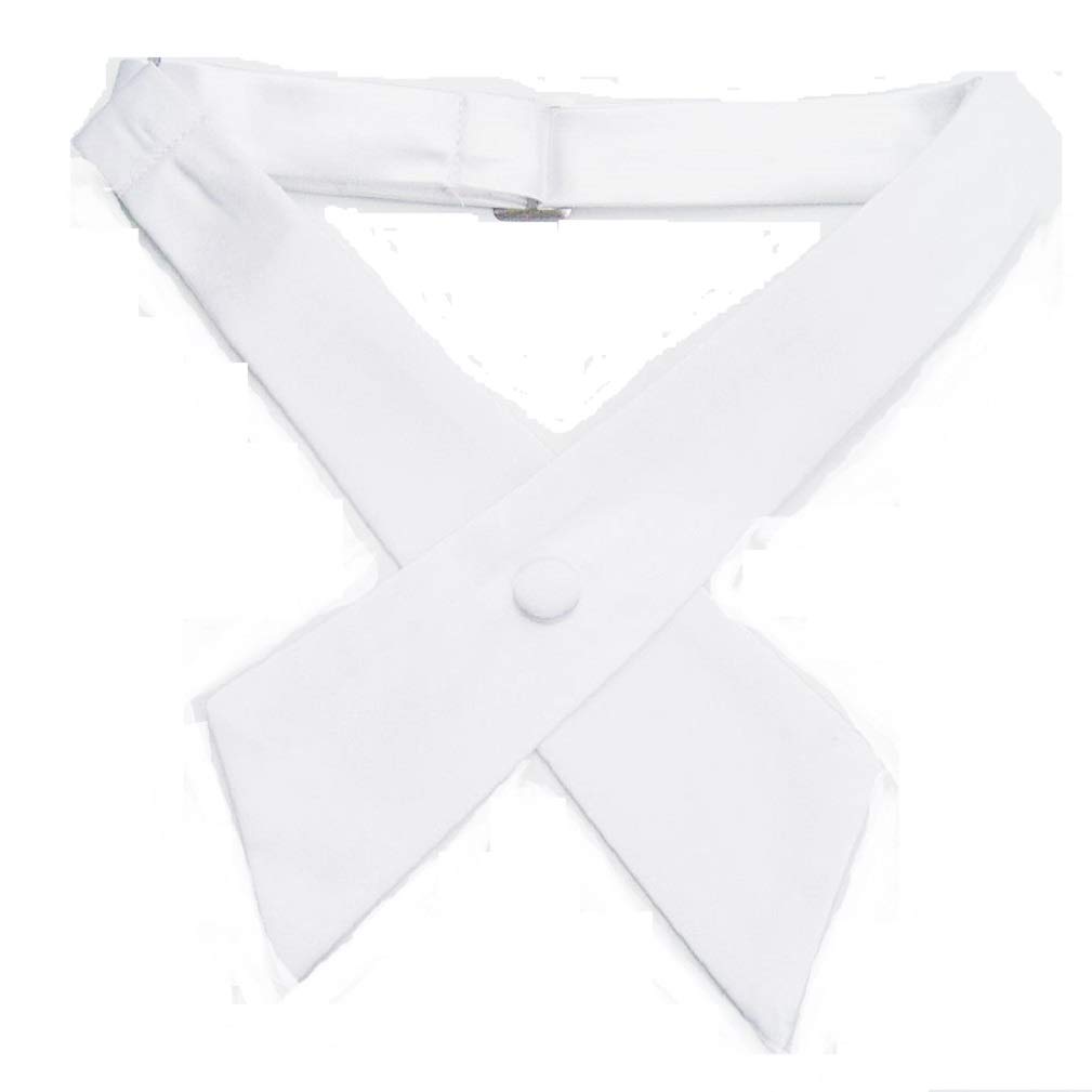 Ll. Men's White L&L® Unisex Cross Over Bowtie Necktie Cravat Pre Tied Adjustable Bow Tie Satin (White)