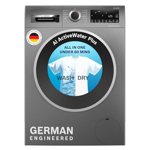 Image of Bosch 10.5 /6 KG Inverter Fully Automatic Front Load Washer Dryer (WNA2E4UCIN, 1400 RPM, 14 Wash Programs, LED touch display, Wash & Dry in 60 Mins, Cast Iron Grey)