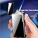 Butane Torch Lighter Intelligent Language Induction Windproof Lighter 4 Ignition Methods Visible Butane Window(Silver)