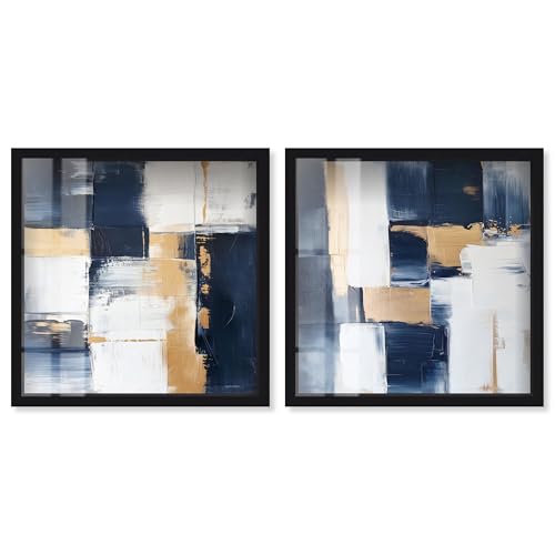 Ensemble d'art de salon Art Remedy Block Set cadre noir 61x61