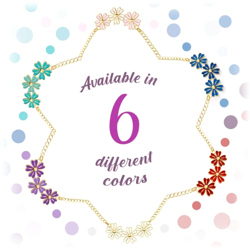 Happy Kisses Flower Girl Necklace - Wedding Gift from Bride - Flower Girl Gifts – Multiple Wedding Colors - Hypoallergenic 18K Silver - Adjustable Chain3