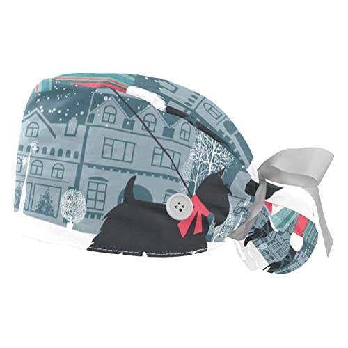 Chapeaux de travail JDEZ lot de 2 casquettes de travail respirantes à motif chien de Noël