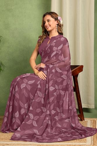 Image of MIRCHI FASHION Saree for Woman Chiffon Floral Printed | Lightweight Comfortable Daily Wear Women's Sari with Unstitched Blouse Piece (Available in 15 Colors)