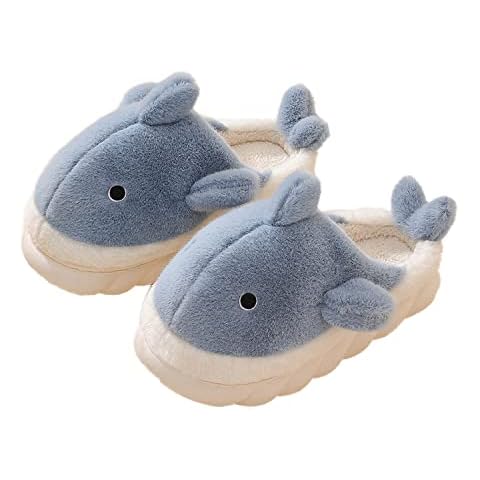 Slipper For Couple Memory Foam Men Women whale Slippers House Comfort Warm Slippers Indoor Non-Slip Slippers Blue Size UK5/5.5 Cover