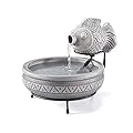 Smart Solar Marin Elegant Cement Fish Solar-Powered Fountain with 10' Cable, Charming Fish Outdoor Solar Garden Fountain, Gray