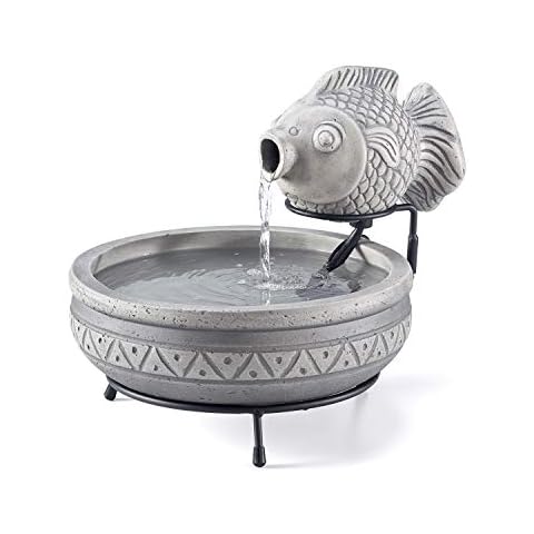 Smart Solar Marin Solar Fish Water Garden Fountain with 1-Gallon Capacity Low-Voltage Water Pump and Solar Panel 23471M01 Cover
