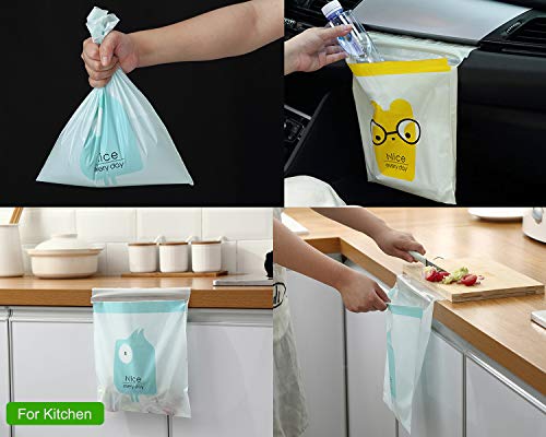 Image of 30pcs Car Trash Bag Disposable - Yellow Cartoon
