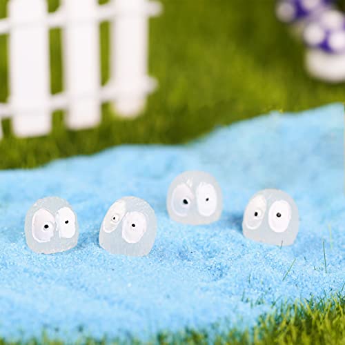 100Pcs Glow In The Dark Little Briquettes Elves Garden Miniatures Accessories Luminous Forest Elves Resin Fairy Garden Micro Landscape Doll Accessories For Gnomes Garden Outdoor Patio Lawn Yard Decor #TOP4