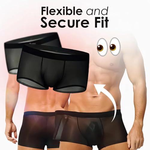 Niksy Sheer Underwear for Men, 5pcs Mens Ultra-Thin Ice Silk Transparent Boxer Briefs, Seamless Breathable Cool4