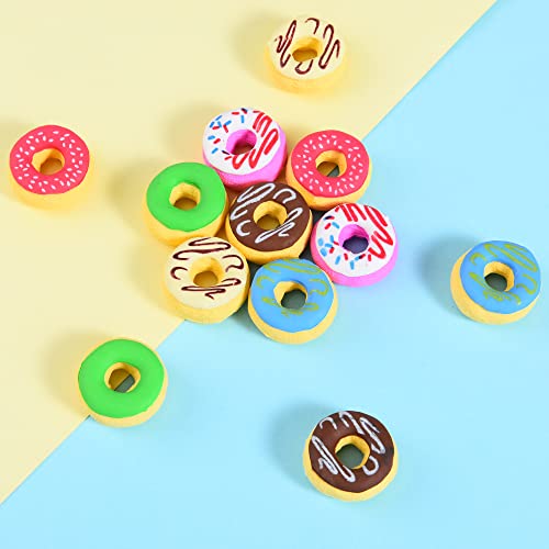 Donut Erasers For Kids, 24 Pieces 3D Cute Food Puzzle Mini Eraser, Cool Fun Take Apart Desk Pet Erasers For Girls #TOP5