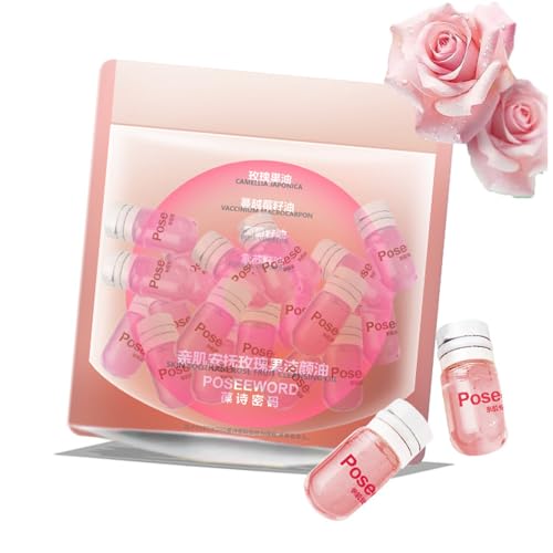 SSCDFDC Cleansing Oil Mini Travel-Friendly Natural Makeup Remover Portable 20pcs Gentle Moisturizing Cleansing Oil for All Skin Types Travel with (Rose)