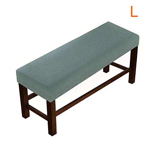 Zeeneek Polyester Elastic Bench Covers - Soft Stretch Upholstered Slipcover Removable Washable Seat Full Coverage Protector For Dining Living Room, Kitchen, Bedroom (L, Green) #TOP3