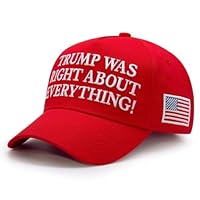 CAKEASY Trump was Right About Everything Hat, MAGA Hats with Embroidered USA Flag, Trump 45-47 Adjustable Baseball Cap