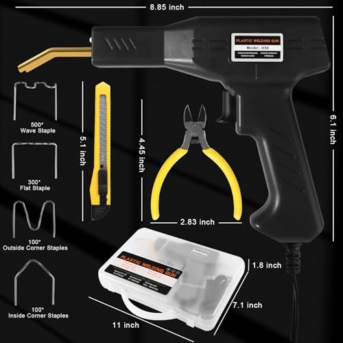 ATOLS Plastic Welder, 1000PCS Staples, Plastic Welding Kit, Hot Stapler Kit, Plastic Welder Gun Kit, Car Bumper Repair Kit, Plastic Repair Kit - Thumbnail 6