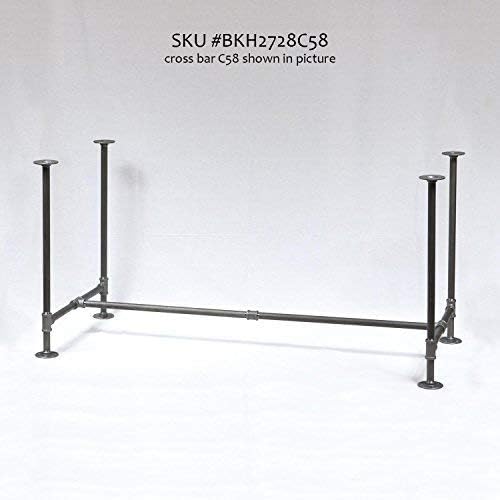 H28, BKH2728C58 Pipe Legs KIT with Cross Bar for Dining Table, H Shape, L58 x W27 x H28, Pack Suitable for 1 Table