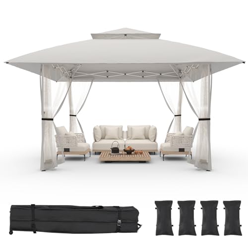 13x13 Pop Up Gazebo Outdoor Canopy Shelter with 4 Sandbags,