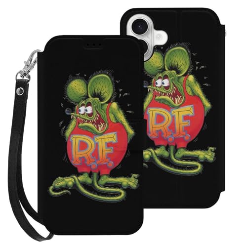 iPhone 16 PlusP[X/Jo[ bg tBN Rat Fink یJo[ z^ ACtH16/16pius/16pro/16promax/16eP[X Case Xgbvt ݊̂ wh~ Ռz lC J[h[ ^