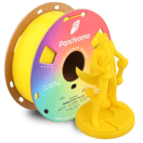 Image of Polymaker Panchroma Translucent PLA Filament 1.75mm, 1kg, Yellow | Neatly Wound, Semi Transparent PLA, Easy Print & Smooth Feeding, Compatible with Bambu Lab & Most 3D Printers