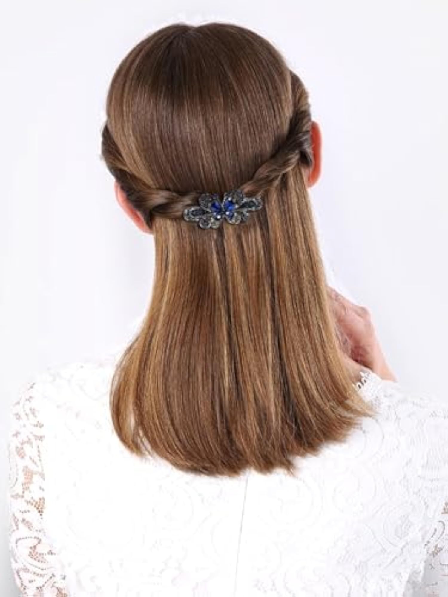 Butterfly Crystal French Hair Clips, Elegant Accessories