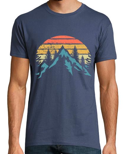 latostadora Camiseta Manga Corta Puesta De Sol Montañas Árboles Naturaleza Aventura para Hombre - Denim M - Ref. 3266224-P