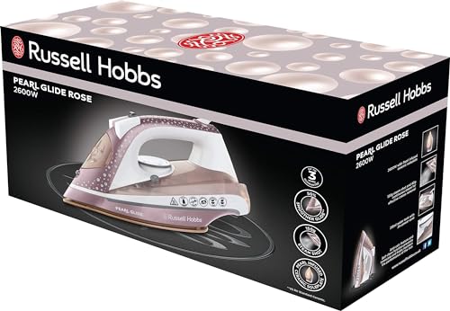 Russell Hobbs Pearl Glide Steam Iron, Pearl Infused Ceramic Soleplate for smoother glide, 315ml Water Tank, 150g Steam Shot, 40g Continuous steam, Anti-drip & Anti-calc function, 2m Cord, 2600W, 23972 - Image 7