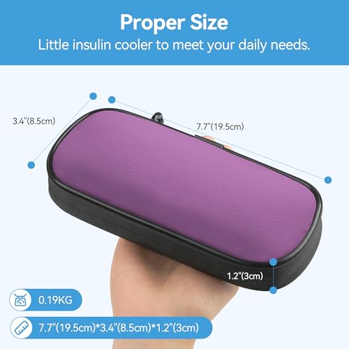 Image of Gelozid Insulin Cooler Travel Case with 2 Reusable Ice Packs, Purple & Gray | Diabetic Insulated Organizer, Insulin Travel Case For Insulin Pen &Diabetic Supplies, for The Daily Life & Trip, TSA approved