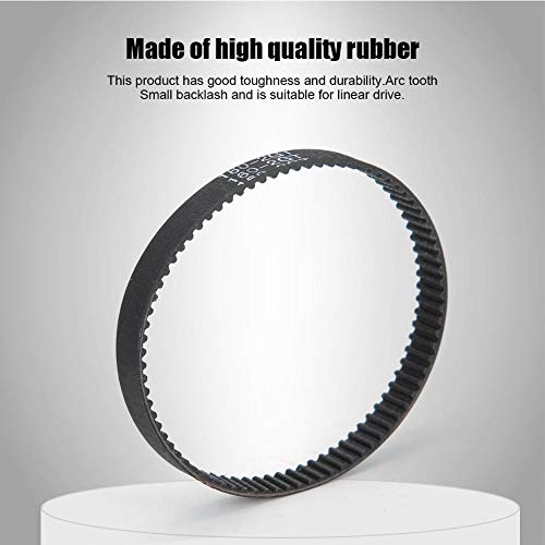 5 Stück/Pack Zahnriemen, GT2-6MM Gummi Schwarz Synchron Closed Loop Zahnriemenspanner Kit für 3D-Druckerzubehör(GT2-6-200MM)